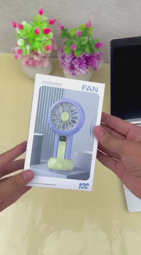 LED Digital Display Rechargeable Mini Fan